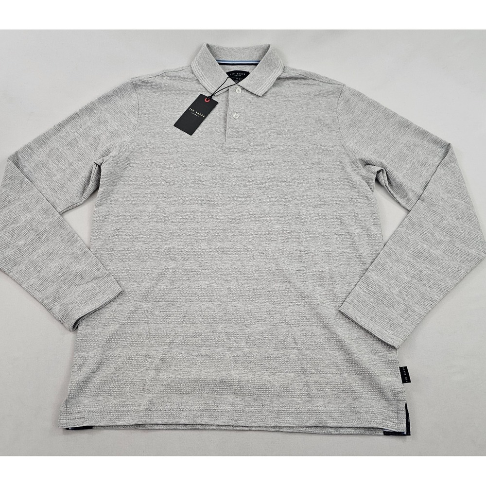 Ted Baker polo sweater S Small grey 142982 TFA25VMT-19671 popcorn $165 mens
